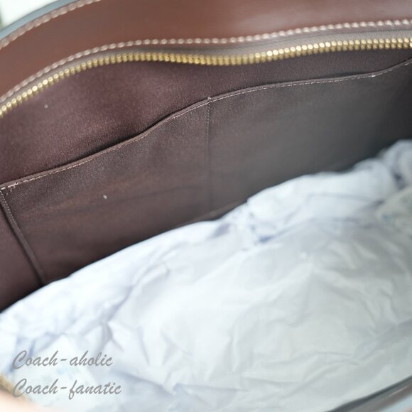 NWT Coach CCC77 Station Suede Tote Bag in Vintage Brown - Picture 15 of 15